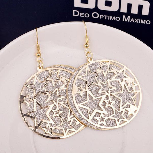High Quality Irregular Five Pointed Stars Multi-level Frosted Earrings Women Fashion Earrings