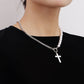 Jewelry Stitching Chain Mix and Match Beaded Imitation Pearl Necklace Cross Fritillary Pendant Necklace Light Luxury