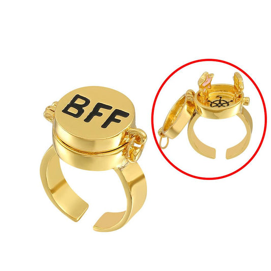 SpongeBob SquarePants big star BFF friendship ring ins good friend open ring creative cartoon ring