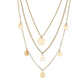 Fashion Iron Star Necklace Multilayer Round Pendant Necklace Accessories