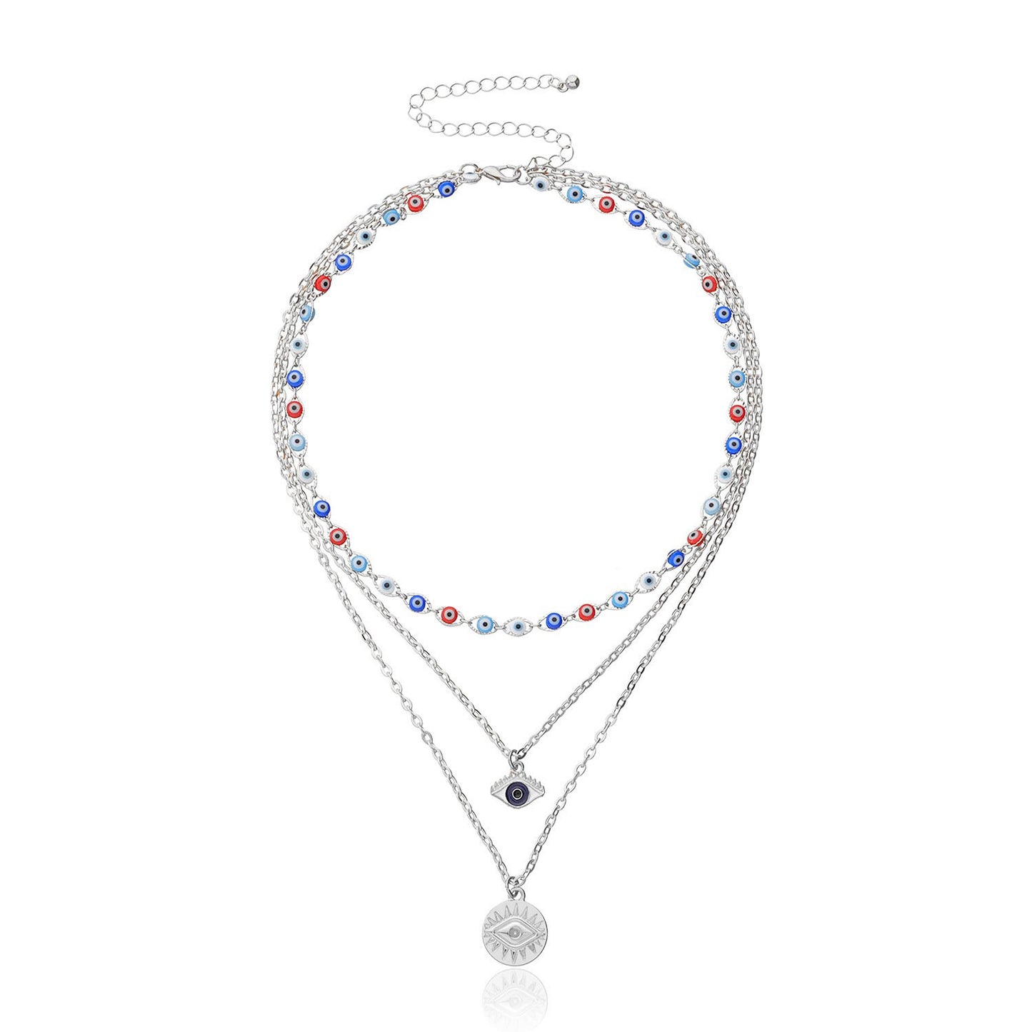 Jewelry Fashion Exaggerated Trend Eyes Necklace Multi-layered Devil's Eye Pendant Necklace