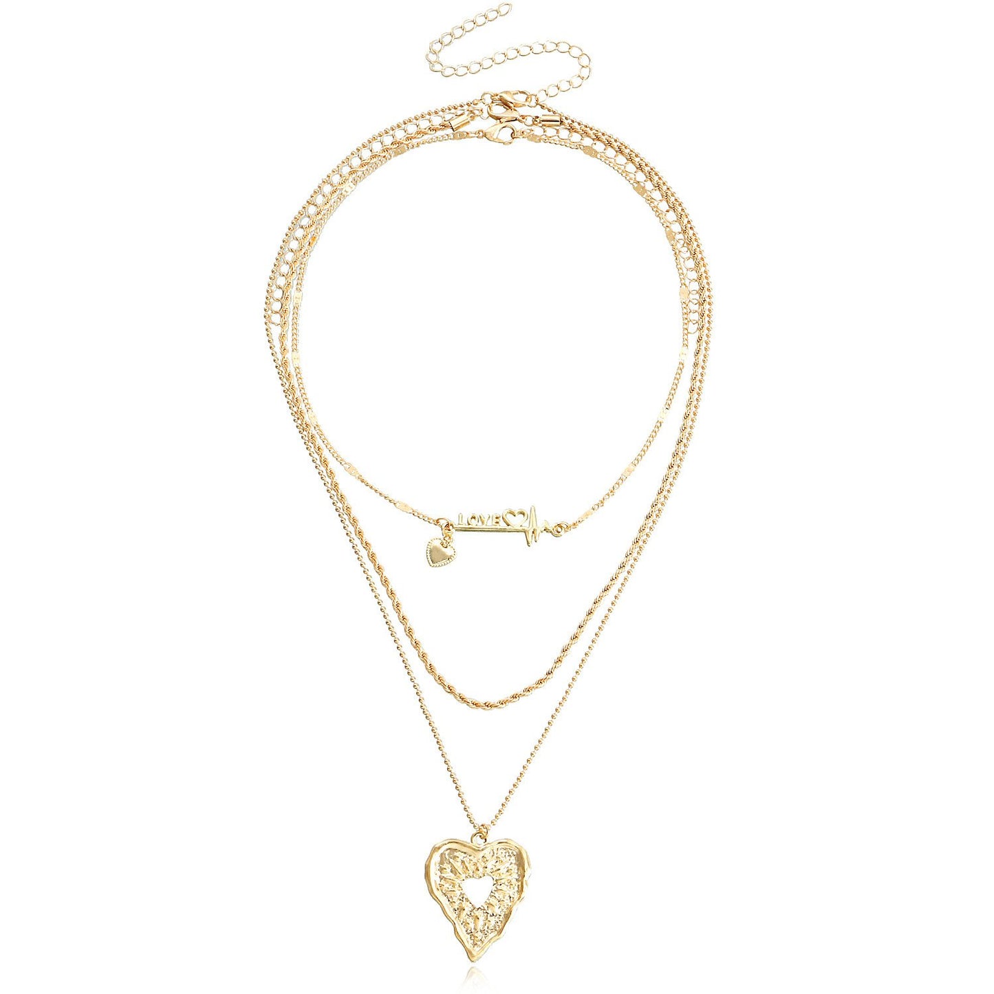 Jewelry love letter hollow exaggerated love necklace trend fashion clavicle chain necklace female