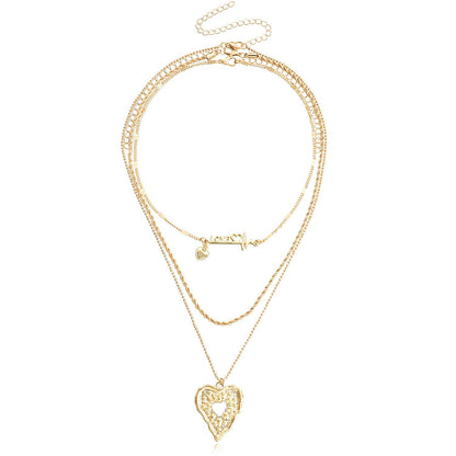 Jewelry love letter hollow exaggerated love necklace trend fashion clavicle chain necklace female