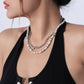 Jewelry Creative Round Beads Mixed Color Necklace Double Layer Metal Sweet Cool OT Buckle Imitation Pearl Necklace