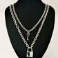 Punk lock key accessories pendant rock hip-hop trend pendant lock jewelry key lock double layer necklace