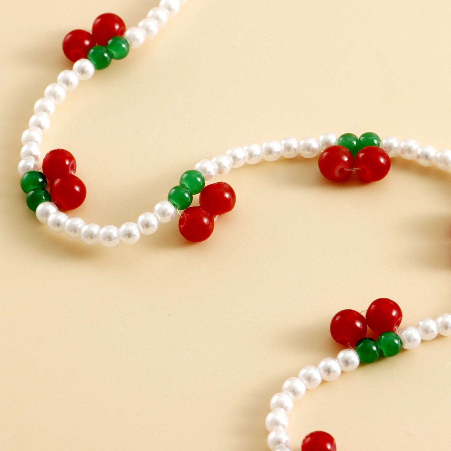 Jewelry ethnic red cherry imitation pearl ins waist chain beaded accessories women's street trendy hot girl waist decoration