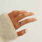 Simple fashion stainless steel dripping oil round sapphire blue open ring original personality female jewelry
