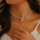 Trendy sweet simple circle zircon pearl necklace bracelet simple clavicle chain bracelet jewelry