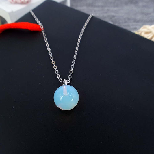 Over Eagle Opal Clavicle Chain Spherical Natural Stone Pendant Necklace Jewelry Birthstone Series Direct Supply