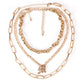 Fashion Trend Metal Accessories Alphabet Alloy Pendant Three-piece Necklace Set For Women