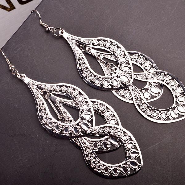 Indian Baroque multi-level women's hollow out long earrings ethnic all-match earrings