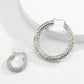Jewelry fashion light luxury C-shaped full-diamond set earrings temperament all-match inlaid colored diamond geometric earrings