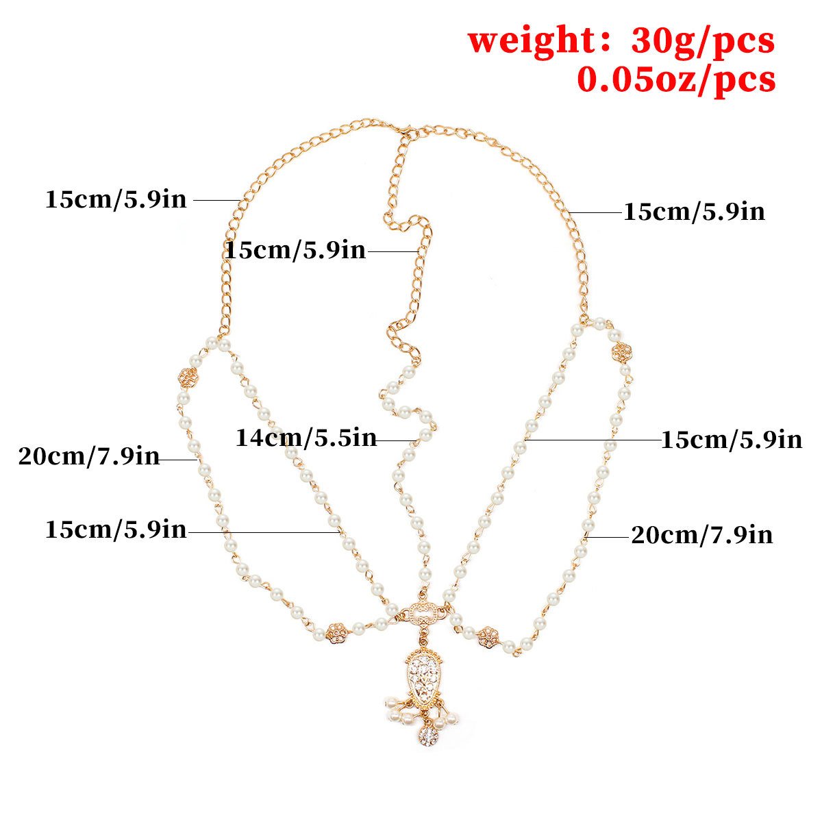 Hair Accessories Bohemian Rhinestone Head Chain Women Baroque Princess Pop Pearl Headwear
