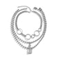 Jewelry irregular ring bead chain necklace punk mix and match dice lock multi-layer necklace female