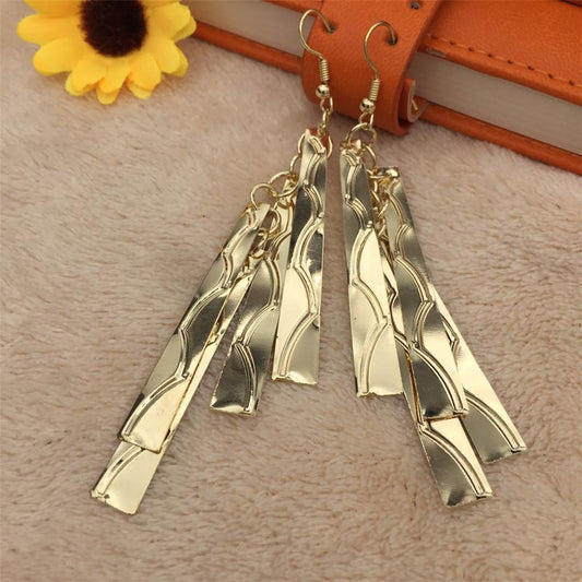 Earrings Exaggerated Crack Bright Surface Ladies Earrings High Cool Simple Metal Earrings