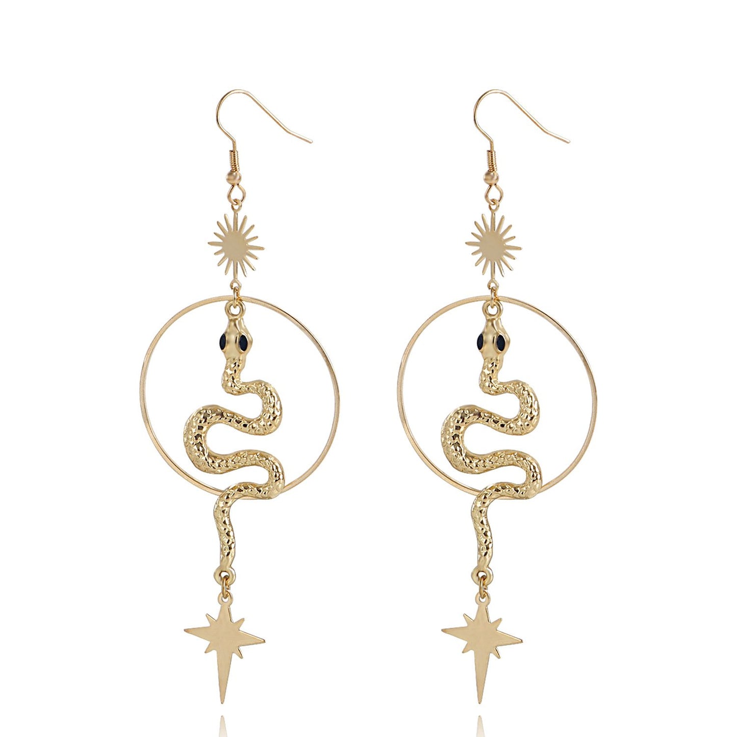 Jewelry geometric large ring serpentine cross star tassel earrings earrings female hot girl earrings