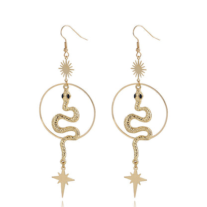 Jewelry geometric large ring serpentine cross star tassel earrings earrings female hot girl earrings