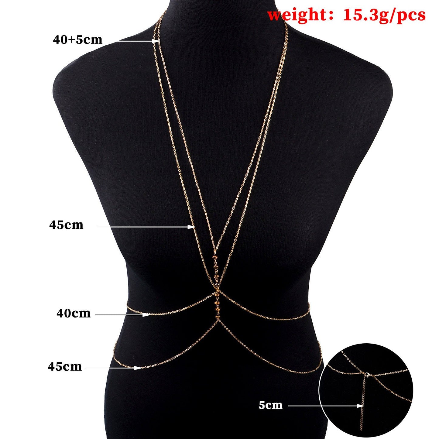 Summer Style Sexy Fashion Simple Double Layer Crossover Women's Body Chain Necklace