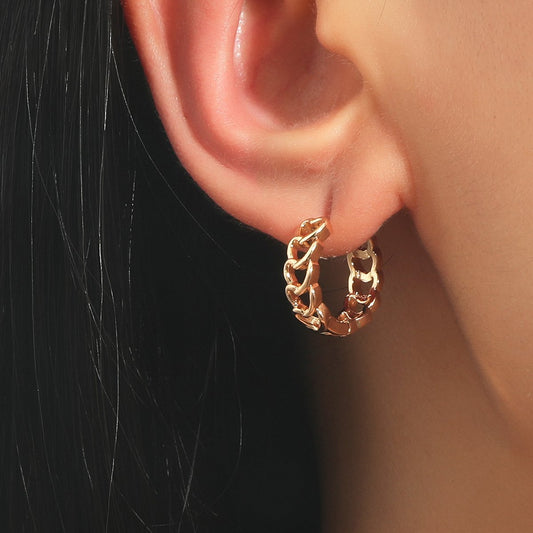 Retro Simple Geometric Earrings Metal Copper Heart Hollow Earrings Fashion Personality Trendy Earrings Earrings Women