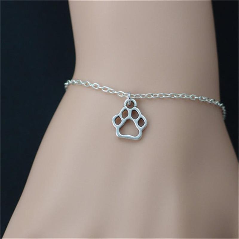 Animal Paw Print Bracelet Minimalist Hollow Paw Print Bracelet