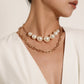 Jewelry diamond-studded large pearl multi-layer necklace female personality retro exaggerated punk chain necklace