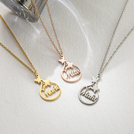 Stainless Steel Necklace Custom Name Necklace DIY Alphabet Necklace Women's Versatile