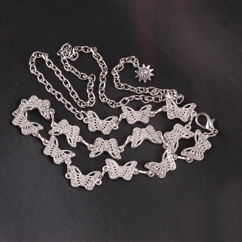 Jewelry Hip Hop Personality Diamond Butterfly Waist Chain Net Red Fashion Elegant Temperament Waist Jewelry Women's Models