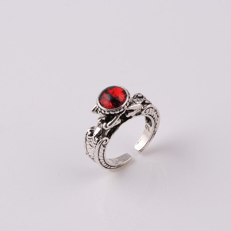 Fashion ring personality male and female models inlaid skull three-dimensional multi-color magic eye personality ring