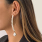 Jewelry Temperament Cold Water Drop Imitation Pearl Earrings Versatile Geometric Metal Earhook Earrings Women