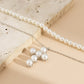 Jewelry Personality Metal Thin Chain Necklace Simple Double Layer Imitation Pearl Cross Necklace Female