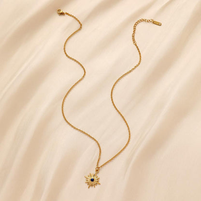 Classic Independent Design Ladies Stainless Steel Exquisite Retro Gold Double Drip Oil Star Choker Necklace