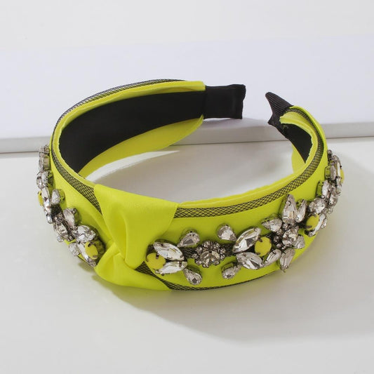 F3934 Baroque exaggerated rhinestone headband heavy industry personality fabric headband retro knotted show hair accessories