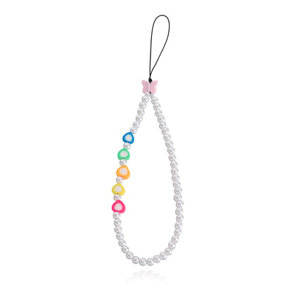 Ins hot style beaded mobile phone rope ladies mobile phone chain DIY love letter combination free matching