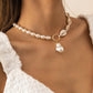 Jewelry Temperament Baroque Shaped Pearl Necklace Beach Vacation Shell Clavicle Chain Necklace