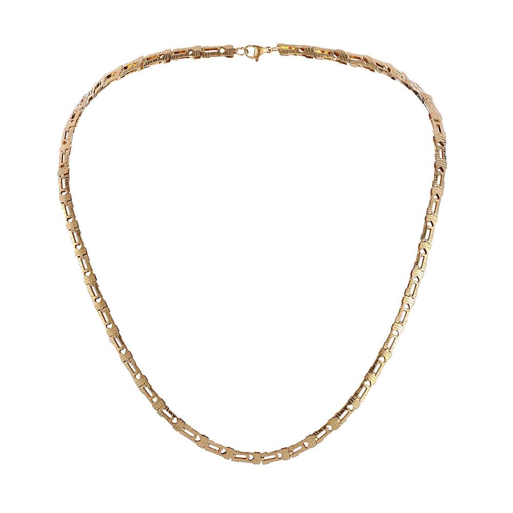 Trendy and fashionable men's stainless steel special-shaped hollow heart-shaped necklace titanium steel long section simple personality couple necklace