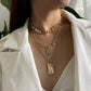 Fashion Portrait Embossed Necklace Couple Hug Pendant Necklace Hip Hop Multilayer Metal Chain Clavicle Chain