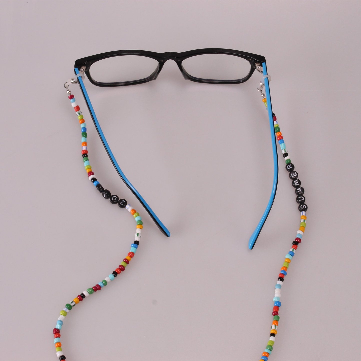 Trendy Colorful Beaded Alphabet Mask Chain Glasses Rope Sunglasses Anti-lost Rope