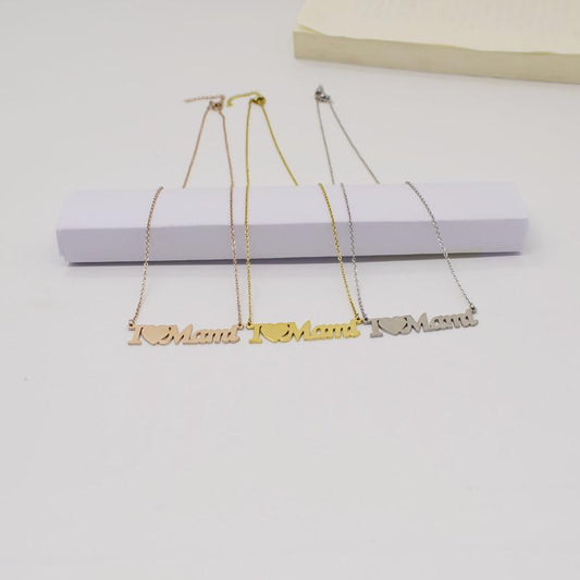 I love mom necklace simple creative letter Mama pendant