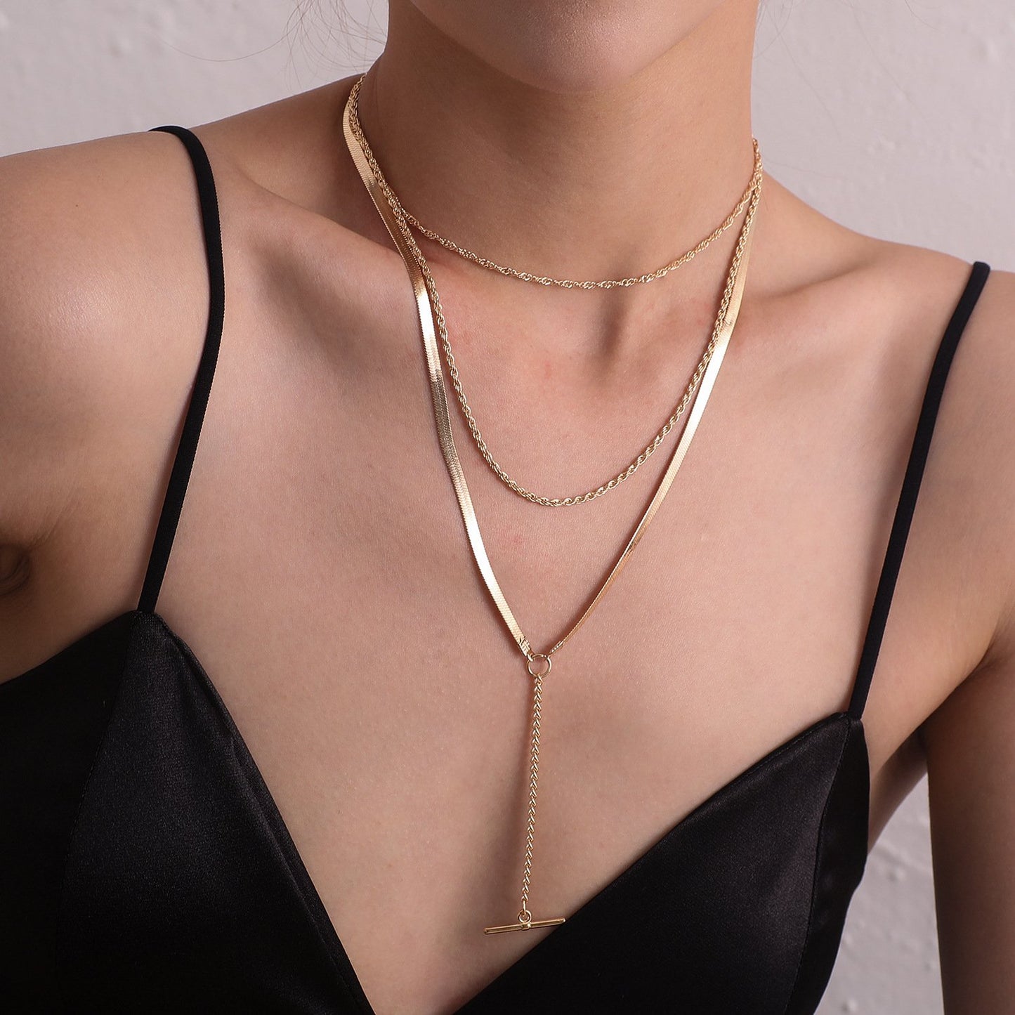Jewelry Long Pendant Snake Bone Chain Necklace Women's Fashion Personality Trend Multi-layered Necklace