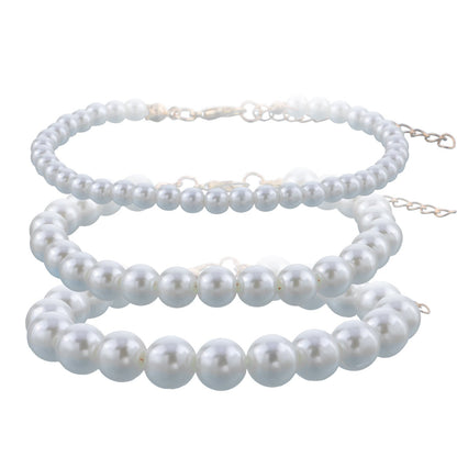 Jewelry Fashion Trend White Pearl Women's Bracelet Simple Three-piece Set Personality Simple and Popular