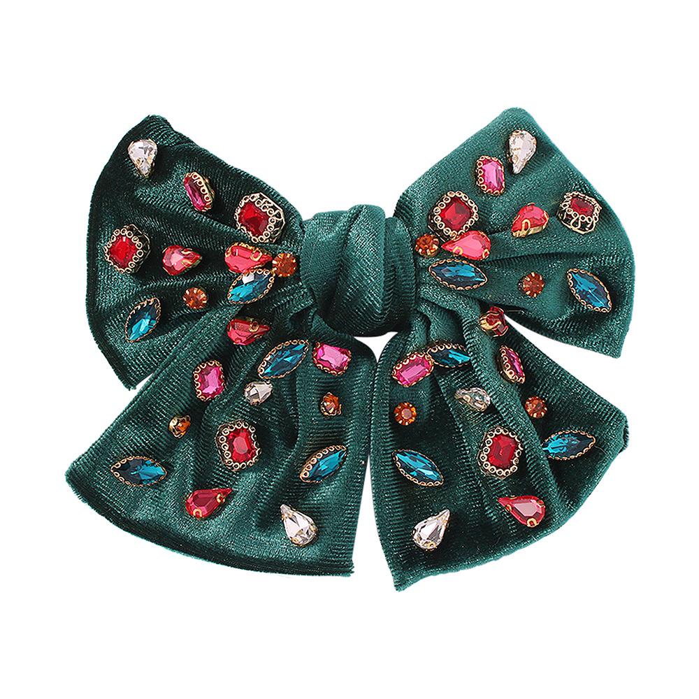F2786 Creative Bowknot Hairpin Female Baroque Diamond Corduroy Hairpin Mori Girls Hair Accessories