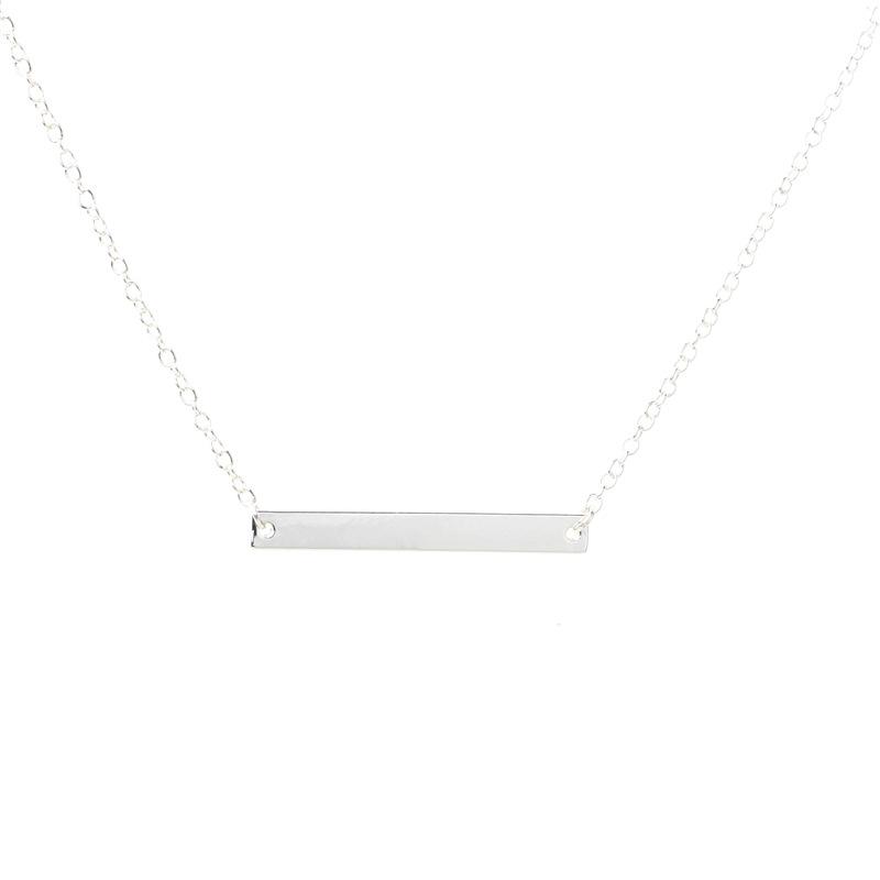 Fashionable small jewelry simple one word horizontal bar necklace
