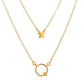 Simple double-layer butterfly necklace ins niche design net red sweet clavicle chain retro stacked necklace