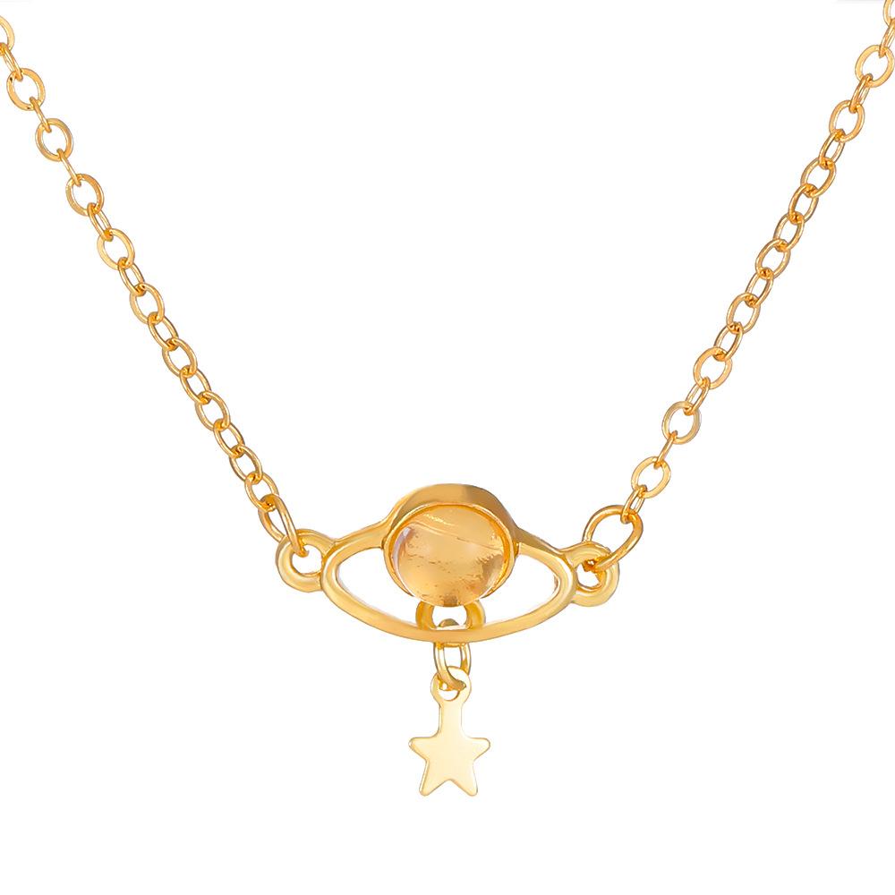 ins universe planet necklace fashion light luxury niche design star pendant clavicle chain personality necklace tide