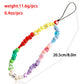 Explosive ins colorful beaded mobile phone chain ornaments love mobile phone lanyard beaded jewelry pendant female