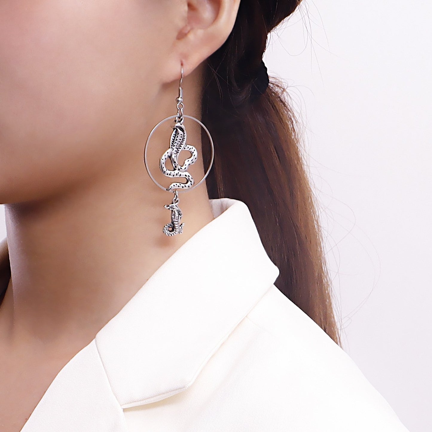 Jewelry bohemian retro trend snake earrings personality zodiac cobra ear hook earrings