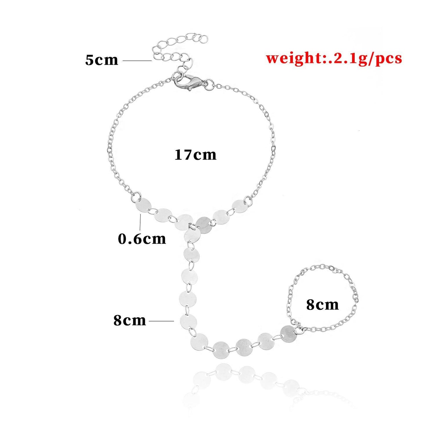 Jewelry Fashion Round Geometric Sequin Bracelet Female Simple Metal Temperament Versatile Finger Jewelry