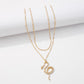 N8966 Retro Exaggerated Jewelry Zodiac Snake Temperament Double Necklace Glass Diamond Micro-Inlaid Geometric Necklace Female
