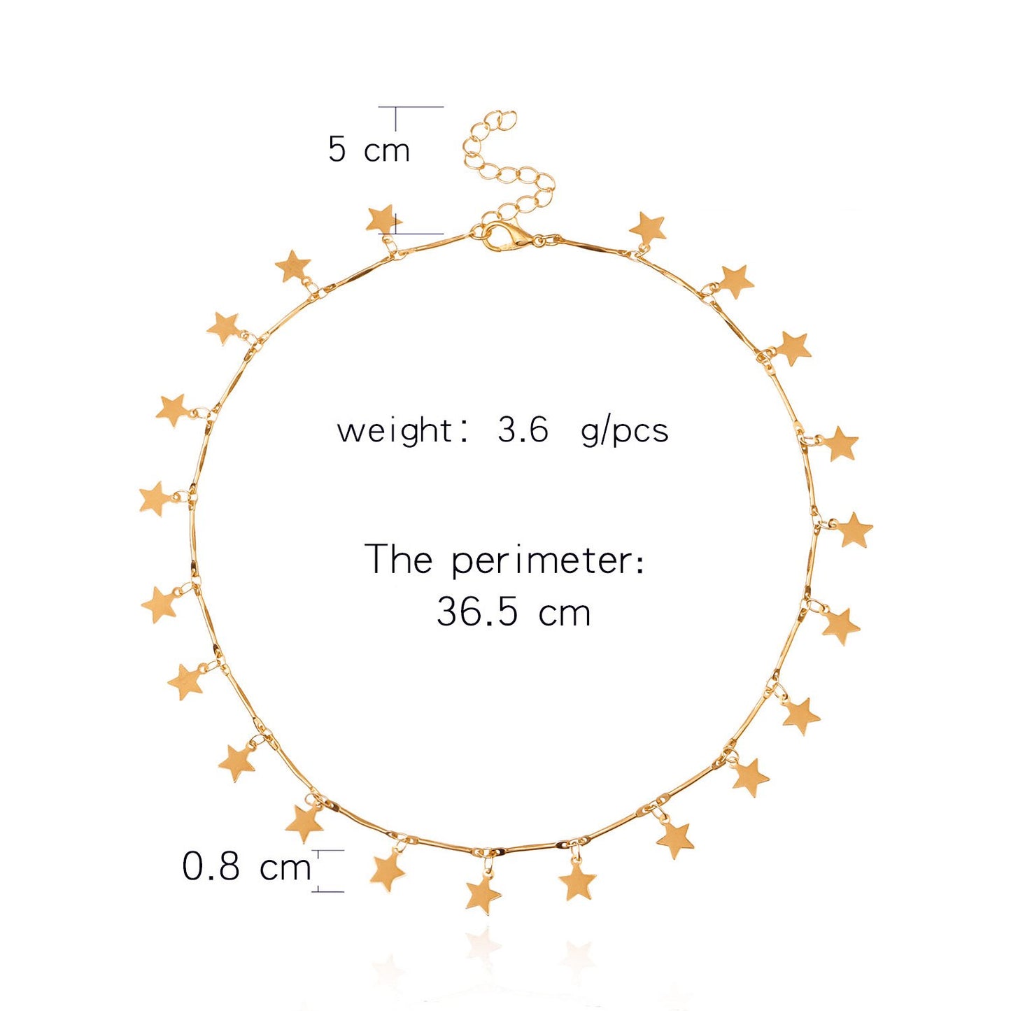 Jewelry Fashion Fashion High Gloss Pentagram Sequin Ladies Necklace