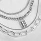 Jewelry Punk Retro Heavy Industry Metal Lock Necklace Female Hip Hop Geometric Cross Chain Necklace